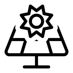 solar panel sun light icon