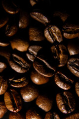 Coffee beans close up. Lots of coffee beans.