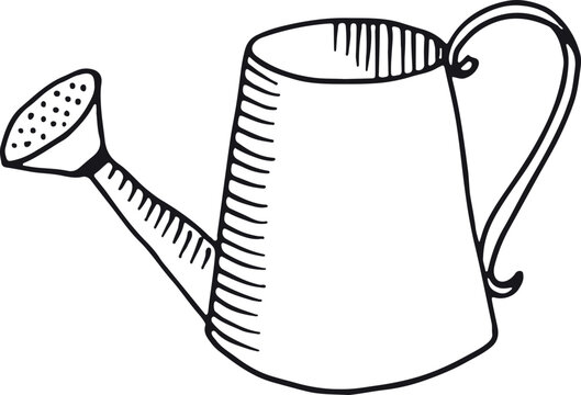 recommend clip art: Watering can icon. Hand drawn gardening tool