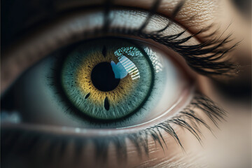 Close-Up vom weiblichen Auge, Generative AI 