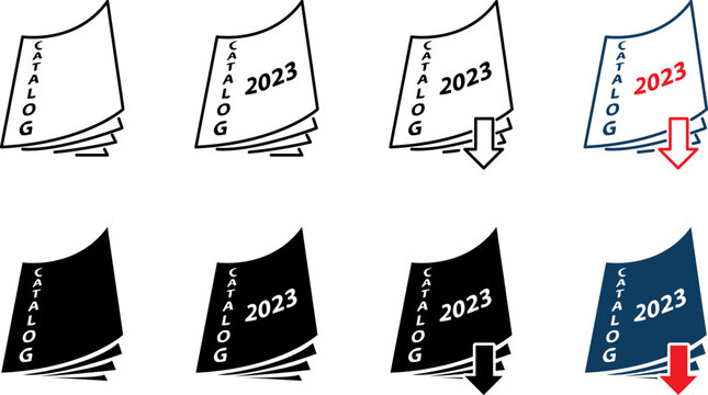 2023 catalogue icon, vector line illustration