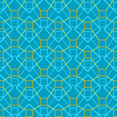 Obraz na płótnie Canvas blue and yellow modern polygonal seamless pattern for creative surface designs, textiles, fabrics
