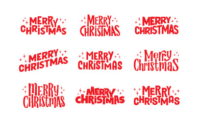 Merry Christmas lettering typographic design. Xmas holidays text design.