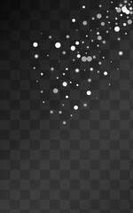 Fototapeta premium White Confetti Vector Transparent Background.