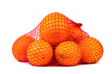 fresh orange fruits in the net