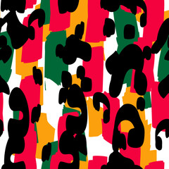 Mustard Jaguar Vector Seamless Pattern. Yellow © Natallia