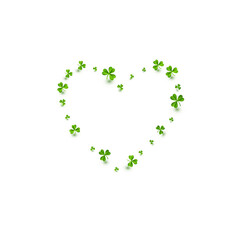 Green Clover Holiday Vector White Background.