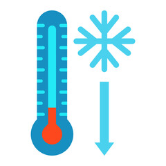Low Temperature Flat Icon