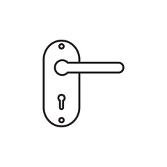 Door handle flat vector icon