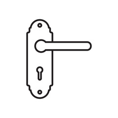Door handle flat vector icon