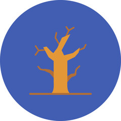 Dead Tree Multicolor Circle Flat Icon