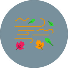 Wind Multicolor Circle Flat Icon