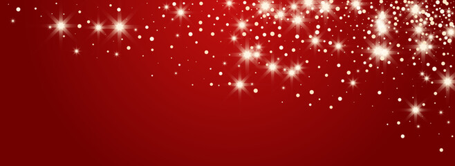 Gray Snow Vector Panoramic Red Background.