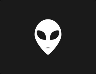 Alien head, character icon. Vector illustration.