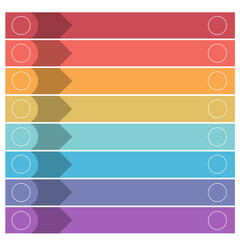 Obraz premium Template for Infographics colorful strips and arrows for 8 positions