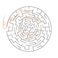 Round maze for children. Simple puzzle: 