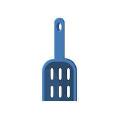 Cat litter spatula vector illustration. Item for pet store, cat llitter scoop isolated on white background. Domestic animals concept