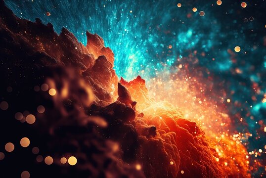 fond abstrait color&eacute; de texture brillante et particules vaporeuses