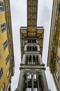The Santa Justa Lift, also called Carmo Lift, is an elevator, or lift, in the civil parish of Santa Justa, in the historical city of Lisbon, Portugal; Lisbon, Lisboa Region, Portugal