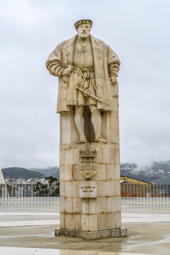 Statue of King Joao III in the courtyard, University of Coimbra; Coimbra, Coimbra District, Portugal