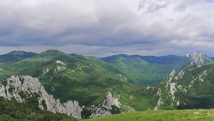 Scenic view from the Premuzic trail over Mountain range Velebit, Croatia