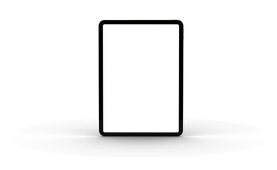Fototapeta na wymiar 3D brandless tablet with empty screen isolated on white background