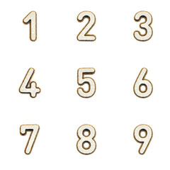 3D Render Set of Biscuit Cookie Font including Letters,  Numbers and Punctuation Marks
