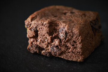 Chocolate scones on a black background	
