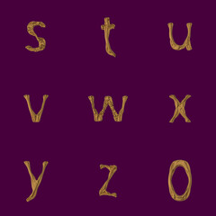 3D Render Set of Textile-Fabric Font including Letters,  Numbers and Punctuation Marks