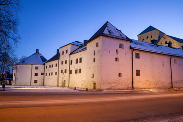 Fototapeta na wymiar Medieval Abo Castle on a winter night. Turku, Finland