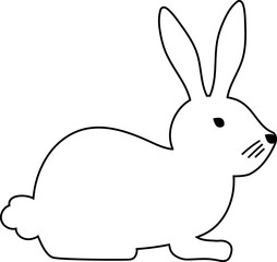 Rabbit drawing in black.