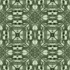 Wildflower green flower damask seamless pattern. Geometric antique floral for vintage decorative wallpaper. Cottagecore fashion repeat tile.
