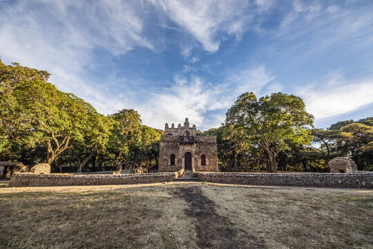 Ramp to the bathing palace at Fasilides Bath; Gondar, Amhara Region, Ethiopia