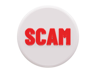 Scam alert text effect icon 3d rendering vector illustration