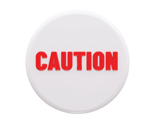 Caution alert warning icon 3d rendering illustration 