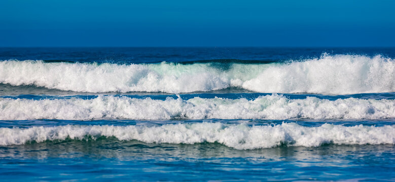 Waves rolling into shore on Dillon Beach; California, United States of America