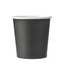 Small disposable black paper coffee cup
