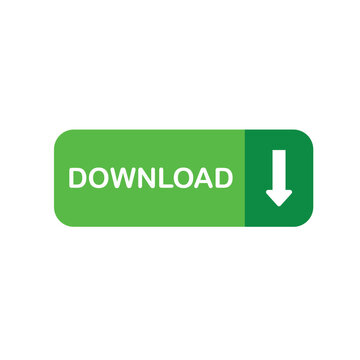 Green download button with arrow. Simply design. 
