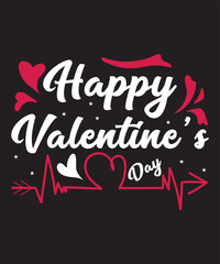 Obraz premium Happy Valentine's Day Typography T-Shirt design