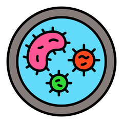 Bacteria Filled Line Icon