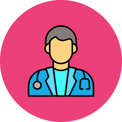 Doctor Multicolor Circle Filled Line Icon