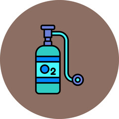 Oxygen Multicolor Circle Filled Line Icon
