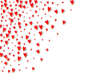 Red Hearts Vector White Backgound. Cut Heart