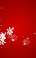 Obraz na płótnie Canvas White Snowflake Vector Red Background. Falling