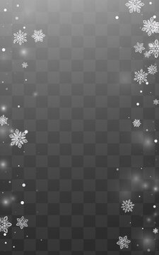 Light Snowflake Vector Transparent Background.