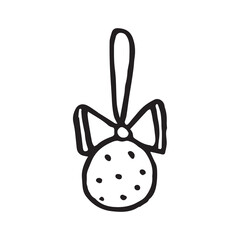 illustration of a Christmas tree toy in round shape