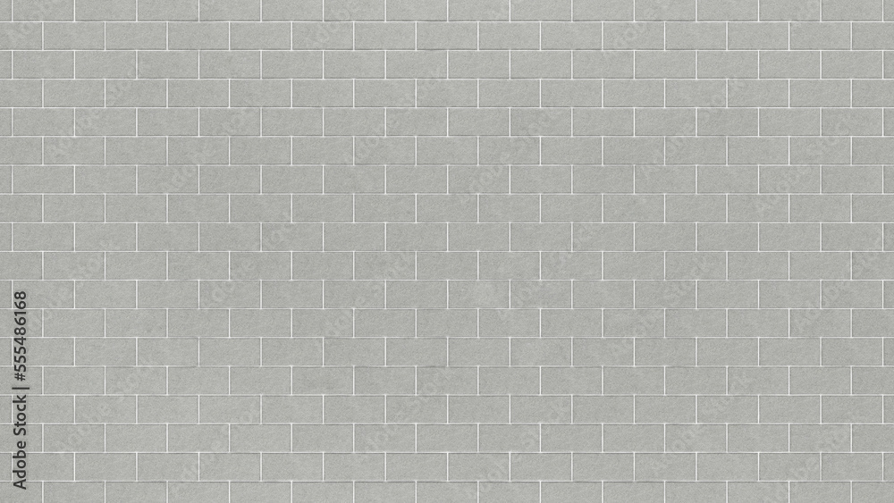 Poster Grey brick wall background close up. Gray stone tile block background with horizontal texture of gray brick. Gray brick surface