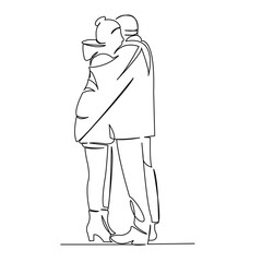 couple in love wrapped in a shawl