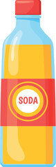 Orange soda bottle. Cartoon sweet beverage icon