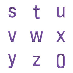 3D Render Set of Towel Font including letters, numbers and punctuation marks